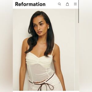 NWT Reformation Sheer Cream Cami Tank Top